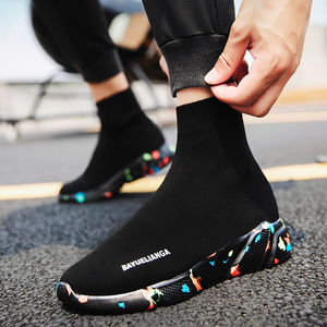 <span class=keywords><strong>Scarpe</strong></span> a calza chaussure hombre di alta qualità nere da <span class=keywords><strong>donna</strong></span> alte da uomo traspiranti e leggere stivali <span class=keywords><strong>con</strong></span> logo personalizzato - Product Image 2