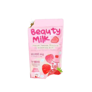 Boisson au collagène Beauty Milk avec extrait de fraise japonaise, 50 000 mg, supplément éclaircissant UV et anti-âge pour une peau éclatante - Product Image 2