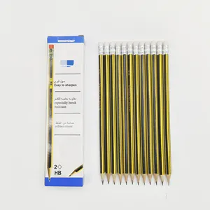 Hot Selling Custom Natural Wood 190mm Hexagon Black Lead HB School Writing Pencil