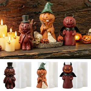 Moule à bougie en silicone Halloween Démon 3D, figurine de diable pour la fabrication de bougies en <span class=keywords><strong>cire</strong></span> de soja, résine époxy, béton, plâtre, fournitures DIY en gros OEM - Product Image 1