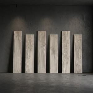 Baldosas de porcelana con aspecto de madera de 20x120cm, superficie tallada con acabado mate para pisos interiores contemporáneos - Product Image 3