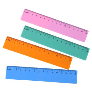Becol Bán Buôn Trống 15Cm Rắn Màu Cai Trị Giá Rẻ Đo Cai Trị Biểu Tượng Tùy Chỉnh In Nhựa Thẳng Cai Trị Cho Sinh Viên - Product Image 1
