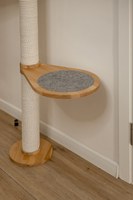 Arbre à chat mural en bois avec étagères, poteau à gratter pour chat, arbre à chat du sol au plafond, grattoir pour chat