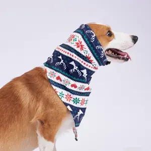 2024 OEM Design Hot Selling Pet Dog Christmas Snood For Dog Neck Slobber Triangle Scarf Bibs Kerchief Pet Bandana