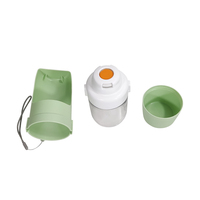 Bouteille d'eau portable pour animaux de compagnie de style moderne et unique avec conteneur alimentaire et bol 3 en 1 Bouteille pliable pour chien de voyage