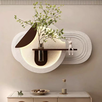 Décoration murale 3D en grès, faite à la main, avec étagère intégrée pour plantes et vase, pour chambre et salon - Vente en gros