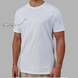 <span class=keywords><strong>Camiseta</strong></span> básica de gimnasio de poliéster 100% personalizada para hombre, <span class=keywords><strong>Camiseta</strong></span> deportiva blanca con cuello redondo y Jersey de punto transpirable, ajuste informal largo - Product Image 2