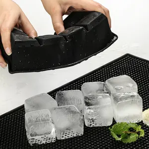 Nuevas Ideas de productos Bandeja de cubitos de hielo Máquina de hielo de 8 cavidades flexible de silicona de gran tamaño para whisky/cócteles/mantener bebidas refrigeradas