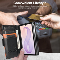 Étui en cuir premium anti-RFID pour Samsung Galaxy Z Fold 8 Ultra 7 6 5 4 5G, avec support et fonction portefeuille, protection anti-chute