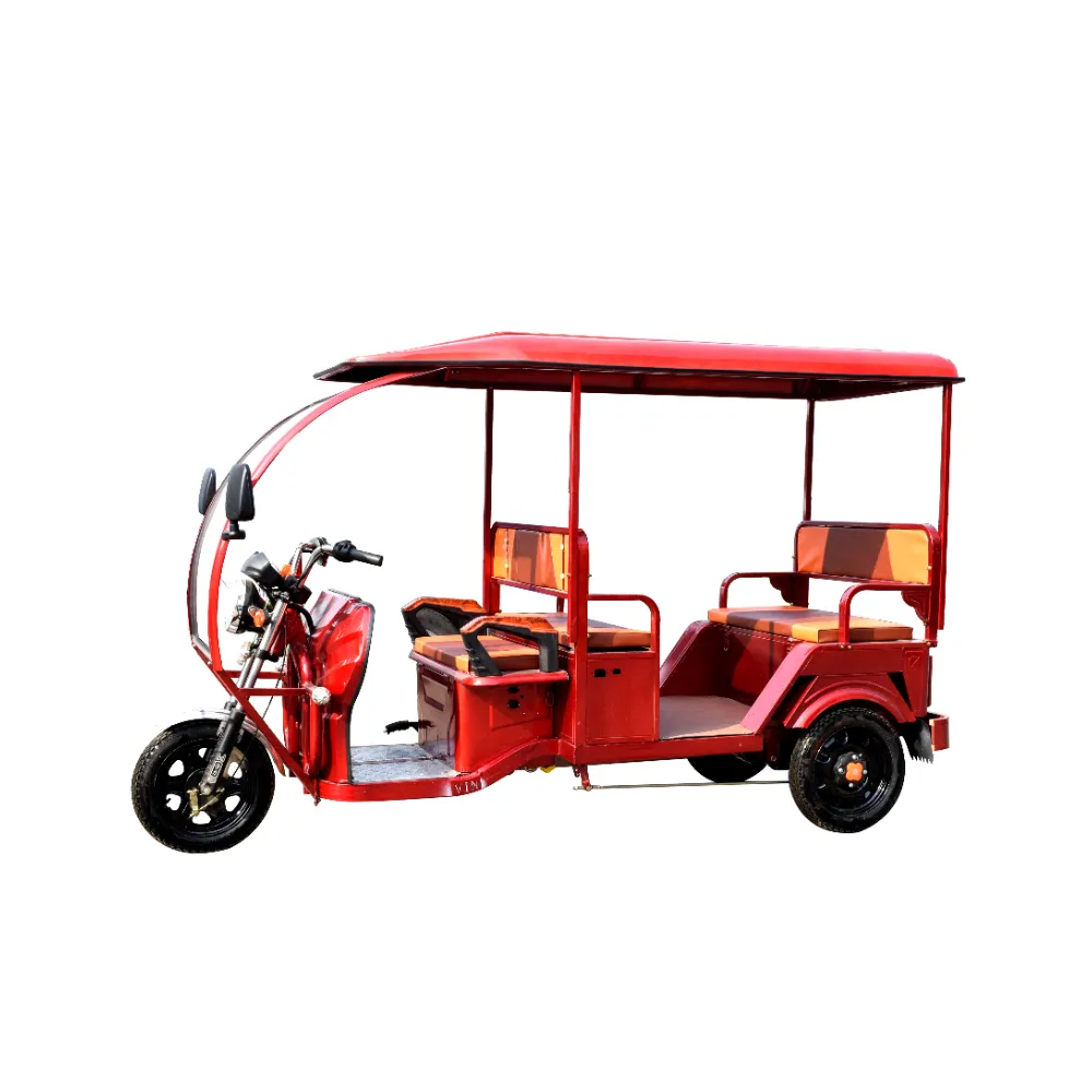Adult passenger seat philippine bajaj style tuk tuk three wheel 1000w electric taxi tricycle with roof
