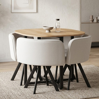 Ensemble de table à manger ronde moderne de luxe en MDF de haute qualité avec 4 chaises, échantillon gratuit