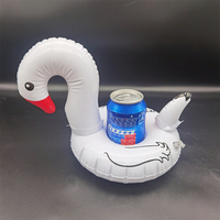 Vente en gros pas cher nouveau cygne blanc personnalisé PVC flottant jouet mini piscine boisson baignoire canette de bière gonflable glace tasse boisson porte-vin