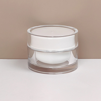 Bocaux en plastique acrylique transparent à double paroi personnalisés, vides, 15g, 30g, 50g, avec couvercle à vis, pour crème pour le visage, lotion, contenants cosmétiques