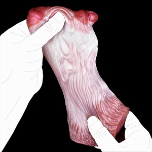 YOCY Liquid Silicone Dual Channel <b>Masturbation</b> Cup Realistic Animal Fox <b>Masturbate</b> Massage Anal Adult Sex Toys - Product Image 4