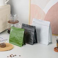 Ventes directes d'usine vert fond carré café stockage des aliments café sac café emballage alimentaire supermarché