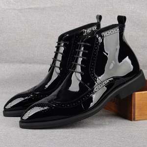 Bottes Chelsea en cuir véritable tendance et décontractées, style 2025, bout rond, légères, rétro, chaussures d'automne pour hommes - Product Image 3