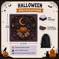 Tapis de Mahjong en Néoprène 3mm Imprimé, Vente Directe Usine, Accessoire de Jeu de Table Personnalisé pour Halloween, Tapis de Jeu de Table Horreur pour les Fêtes