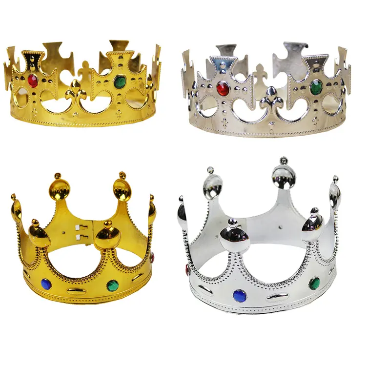 M2138 Halloween Hair Accessories Party Cosplay Royal Headband Tiaras Children Adults Queen Princess Headwear Plastic King Crown
