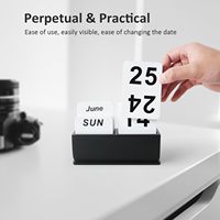 Calendrier de bureau hexagonal en MDF, écologique, peint, haute résistance, personnalisable, pour la maison et le bureau, avec fonction de retournement quotidien