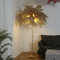 NOUVEAU Room Vibe Corner Rgb LED Luxury Modern Nordic Led Standing Arc Trees Light for Home Autruch Feather Floor Lamp