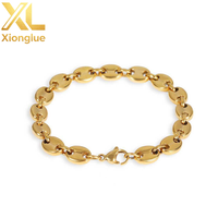 Brazalete Unisex con Diseño de Granos de Café, Cadena de Eslabones de 0.3m de Grosor, Engaste de Garra, Estilo Hip Hop, Joyería Hecha en China
