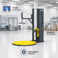 Enrouleur de film étirable HETAI à pression supérieure avec PLC Siemens et plateau tournant pour palettes de pièces automobiles et quincaillerie
