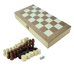 Venta caliente de lujo 3 en 1 ajedrez Backgammon torneo conjunto magnético plegable tablero de ajedrez juegos de viaje para juego de mesa familiar - Product Image 1