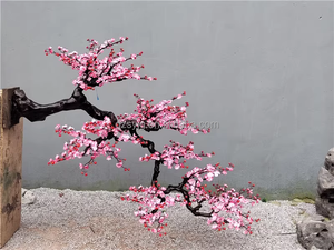 Cây lộn ngược nhân tạo, cây thông, Cây mận và hoa anh đào giả treo tường chi nhánh cho cửa sổ trong nhà hiển thị trang trí - Product Image 5