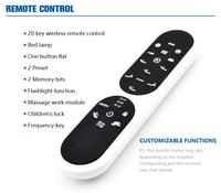Lit de massage électrique moderne à cadre réglable, trois moteurs, en bois, inclinable, pour hôpital, chambre, appartement, télécommande sans fil