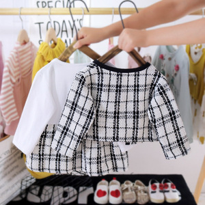 เสื้อผ้าแฟชั่นเด็ก ชุดเสื้อผ้าผู้หญิง 2 ชิ้น ชุดเดรสเสื้อสเวตเตอร์พร้อมโบว์สำหรับเด็ก - Product Image 6