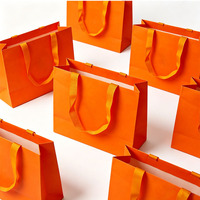 Sacs à provisions en papier kraft brun de luxe personnalisés avec logo imprimé offset emballage cadeau pour les expositions alimentaires expédition incluse