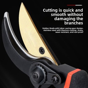 กรรไกรตัดแต่งกิ่งไม้สำหรับงานหนัก สำหรับตัดกิ่งต้นไม้ผลไม้และเก็บผลไม้ สีดำ/แดง เส้นผ่านศูนย์กลางการตัด 30 มม. - Product Image 2