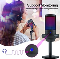 Microphone USB à éclairage rvb pour PC portable PS4 PS5 Gaming Streaming Podcasts Switch & YouTube sur le bureau