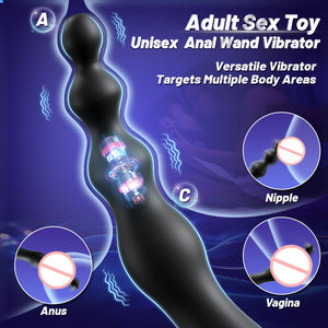 Premium Silikon 10 Titreşim Modlu Çekmeli Boncuklu Anal Plug Değnek Vibratör Erkek Prostat Masaj Aleti Anal Boncuklu Plug G Noktası Seks Oyuncakları - Product Image 2