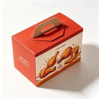 Boîte en carton pour restauration rapide, prix de gros, emballage pour poulet frit, vente chaude, boîtes à popcorn à emporter avec poignée, boîte à emporter