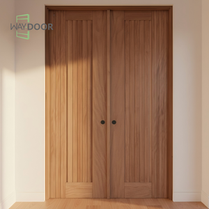Puertas Frontales de Madera Insonorizadas y de Buena Privacidad para Casas, Acabado Exterior en Roble y Caoba, Puerta Doble de Madera Sólida - Product Image 6