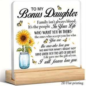 Placa de Acrílico Plana 2D con Grabado Láser Personalizado, Regalo para Madrastra, Madrastro, Recuerdo para Familia Fusionada, Afectuoso Obsequio - Product Image 2