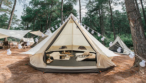 5-6 personnes pyramide tente extérieure étanche Camping famille Anti-UV coupe-vent Glamping cloche tente famille pyramide tente extérieure - Product Image 4