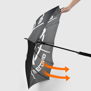 Parapluie droit de luxe classique, personnalisé, super résistant au vent et à la pluie, à ouverture automatique, avec logo, pour le voyage, vente en gros - Product Image 3