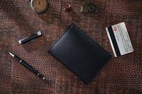 Dompet paspor kulit sapi, buatan tangan, Retro, Vintage, kulit sapi, pemegang paspor, dompet pendek, dengan tipe penutup terbuka untuk keluarga