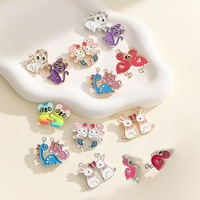 Collier pendentif magnétique lapin mignon à goutte d'huile pour Pâques, cadeau de vacances pour fille, accessoire pour meilleures amies