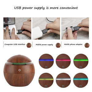 130ML de aceite esencial de aire humidificador ultrasónico de grano de madera luces LED de aceite de fragancia difusores USB difusor de aromaterapia - Product Image 5