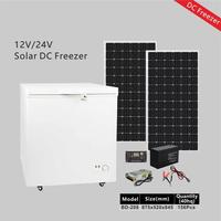 Congélateur Solaire 100L 150L 200L 250L 300L pour Utilisation Hors Réseau avec Batterie de Secours Panneau Solaire Contrôleur en Option