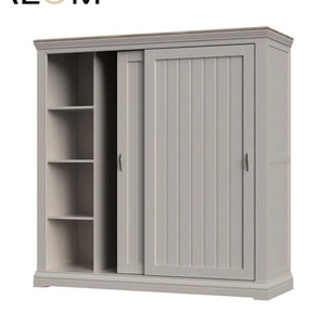 Balom Nhà Máy Màu Xám MDF/Ván Ép Độ Bóng Cao Cửa Trượt Gương Tủ Quần Áo Tủ Quần Áo Với Tổ Chức - Product Image 4