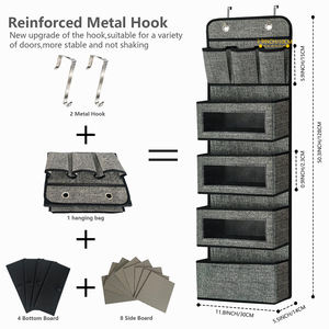 2022 High Quality Multifunctional Fabric <b>Kitchen</b> Living Room Storage Hanging Organizers Stainless Steel <b>Hook</b> Foldable Food Tools - Product Image 2