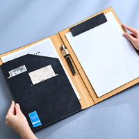 Luxe A4 fichier dossier presse-papiers fournitures de bureau d'affaires en cuir PU bureau conférence bloc-notes Clip planches