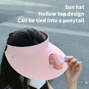 Nuevo producto, ventilador de carga Usb ajustable de 3 engranajes, viaje de verano, mujeres, hombres, viseras, sombrero, ventilador giratorio - Product Image 2