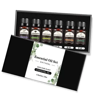 Aceite de perfume Aromaterapia Aceite esencial de aromaterapia soluble en agua Juego de 6 piezas Difusores Aceite esencial puro
