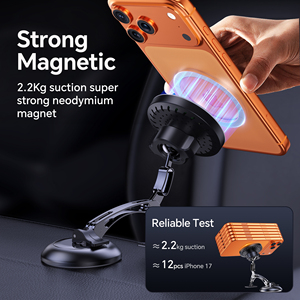 Support magnétique pour téléphone de <span class=keywords><strong>voiture</strong></span> avec ventouse puissante et recharge sans fil rapide pour iPhone 17 Pro Max 16 15 14 13 12 Air Plus - Product Image 5