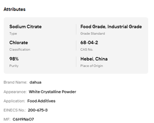 Citrate de sodium 98% en poudre CAS 68-04-2 Additif de qualité alimentaire et industrielle - Product Image 6